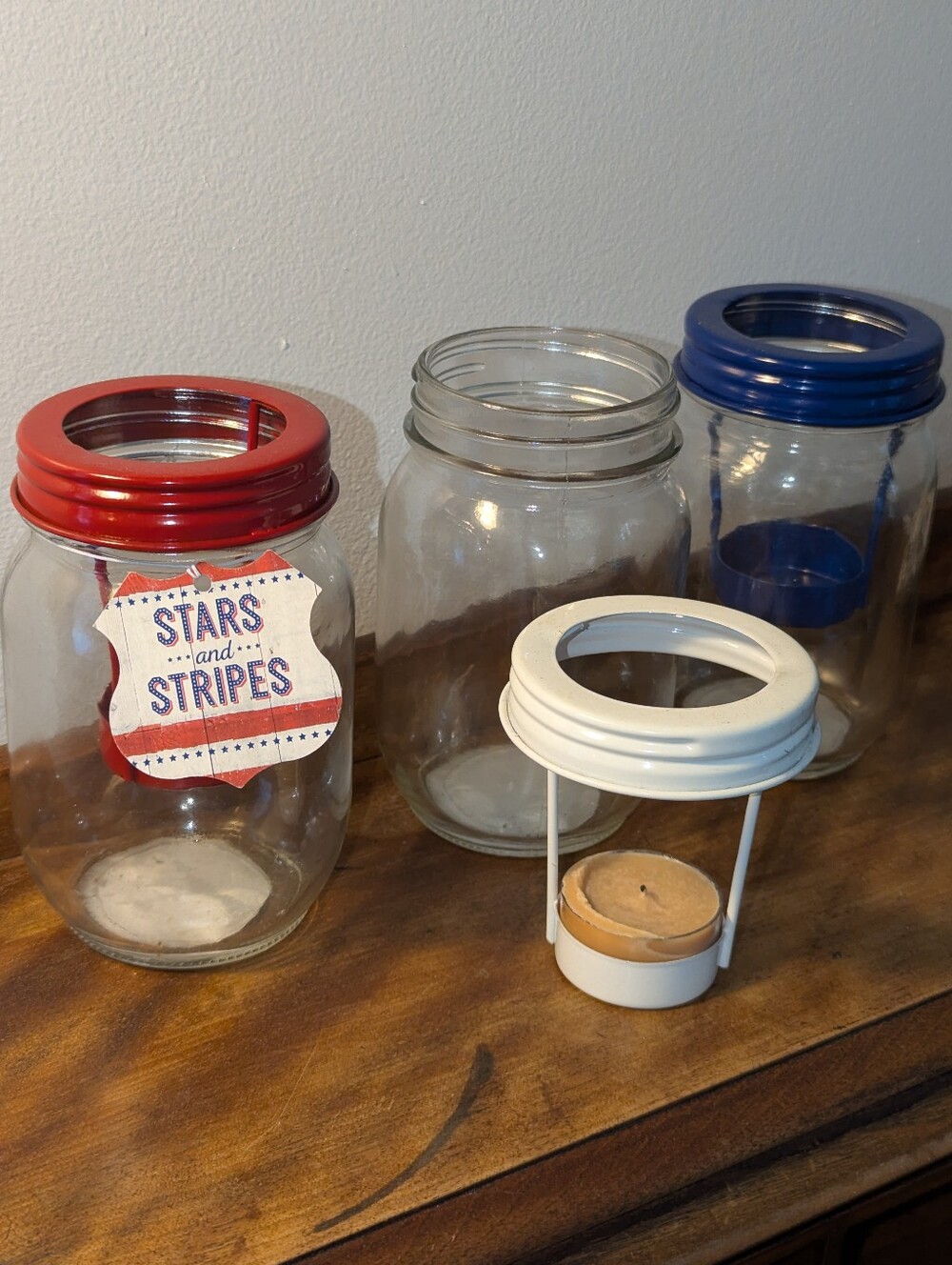 NWT Mason Jar Tea Light Lanterns - Set of 3🇺🇸🎆🇺🇸🎇